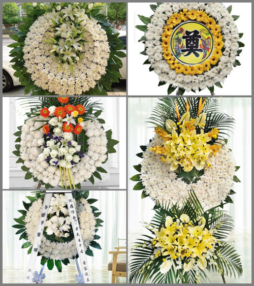 四川成都彭州市升平镇银雀村花圈速递